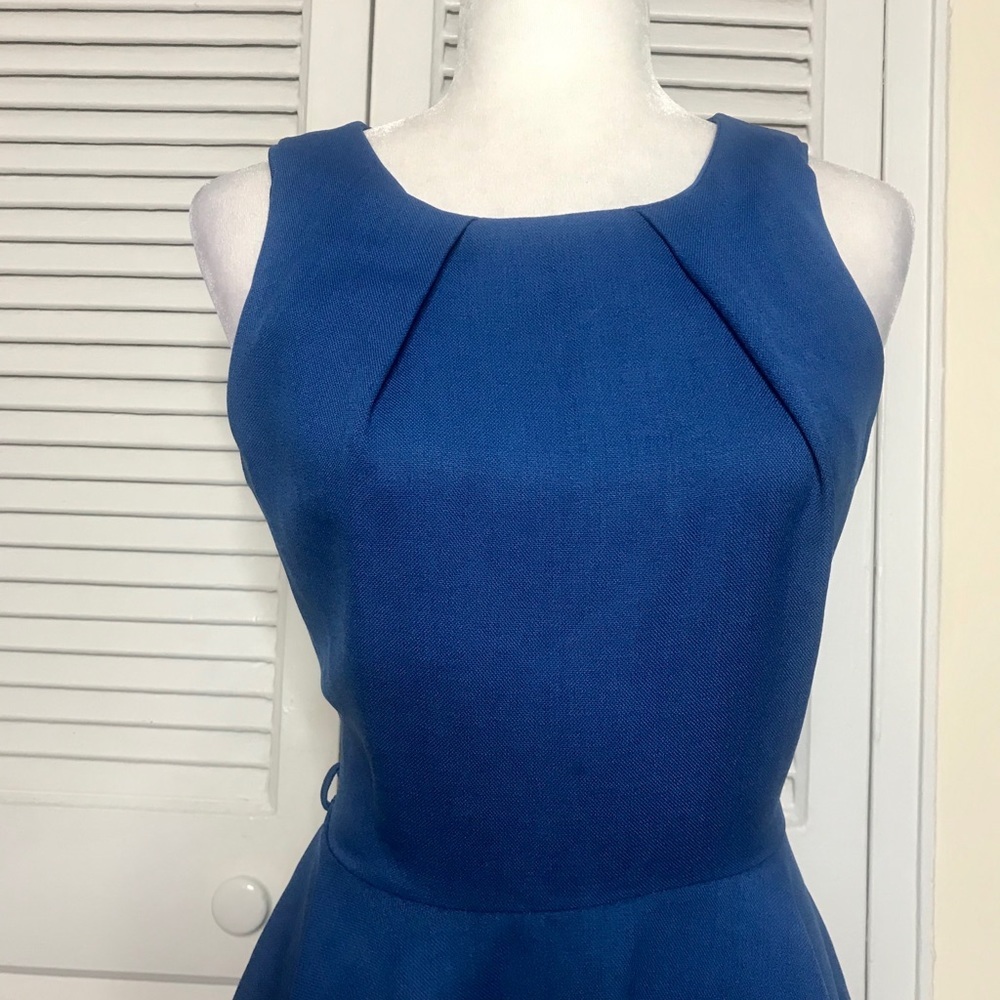 Janette Fashion Fit & Flare Navy Blue Dress - Picture 3 of 5